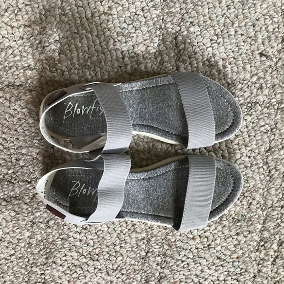 Blowfish Shoes - gray Blowfish sandals, EUC, size 9